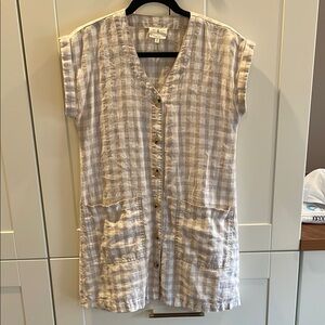 Lou & Grey Beige Striped Dress